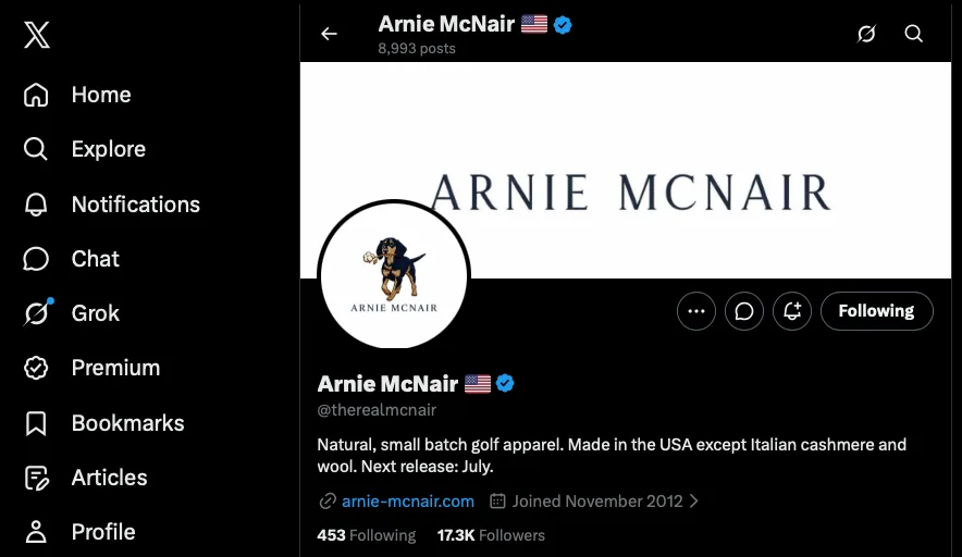 Arnie McNair verified profile on X, @therealmcnair