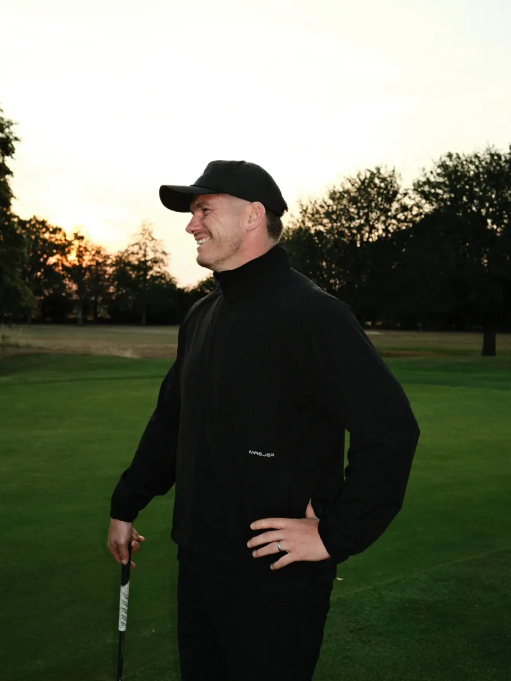 Owen Farrell wearing Maejer Golf apparel