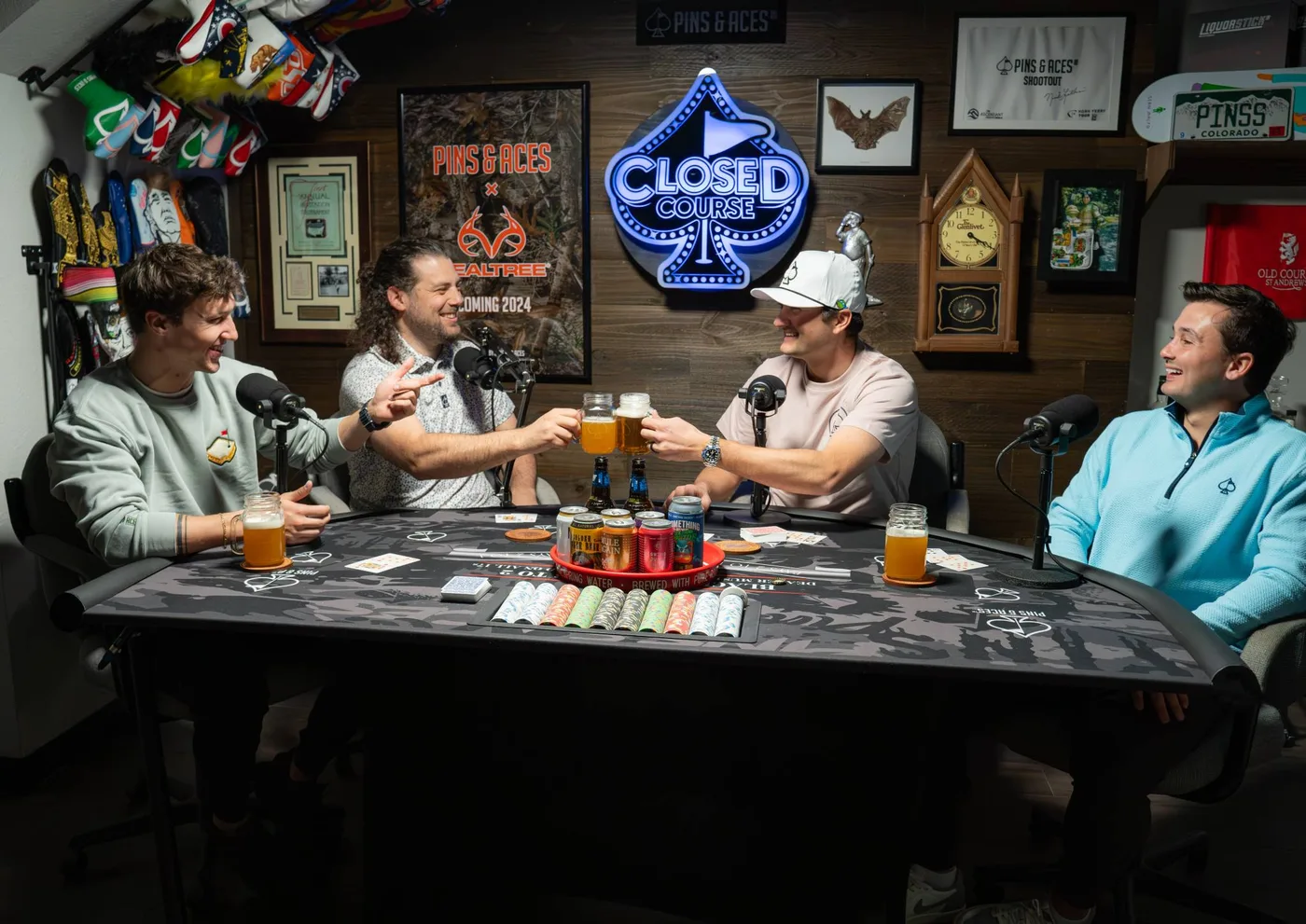 The podcast room inside the Pins & Aces facility in Arvada, Colorado
